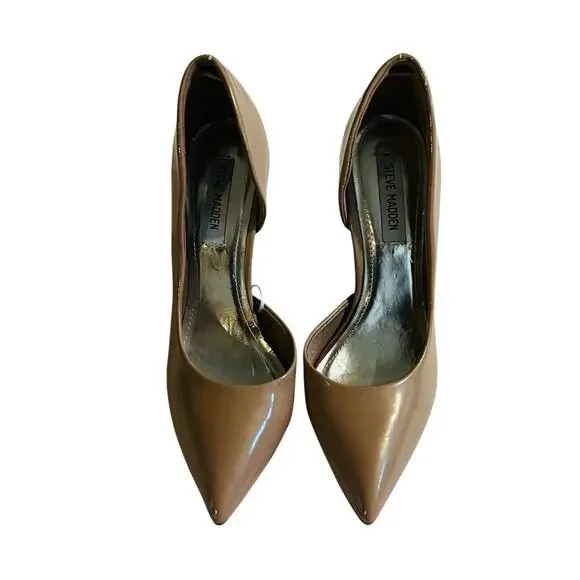 Steve Madden Patent Pointed Toe Pumps Size 10 Nude - Picture 3 of 8